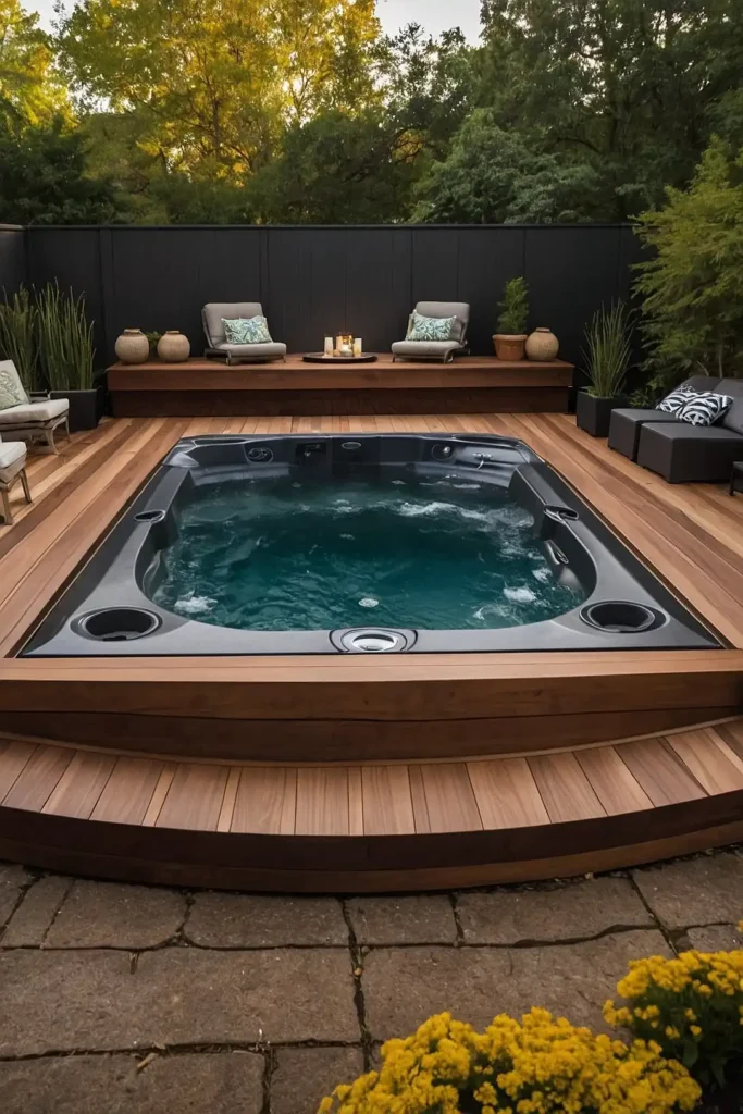 27 Stunning Hot Tub Surround Ideas To Transform Your Backyard Oasis Homxo 27 Stunning Hot Tub Surround Ideas To Transform Your Backyard Oasis Homxo